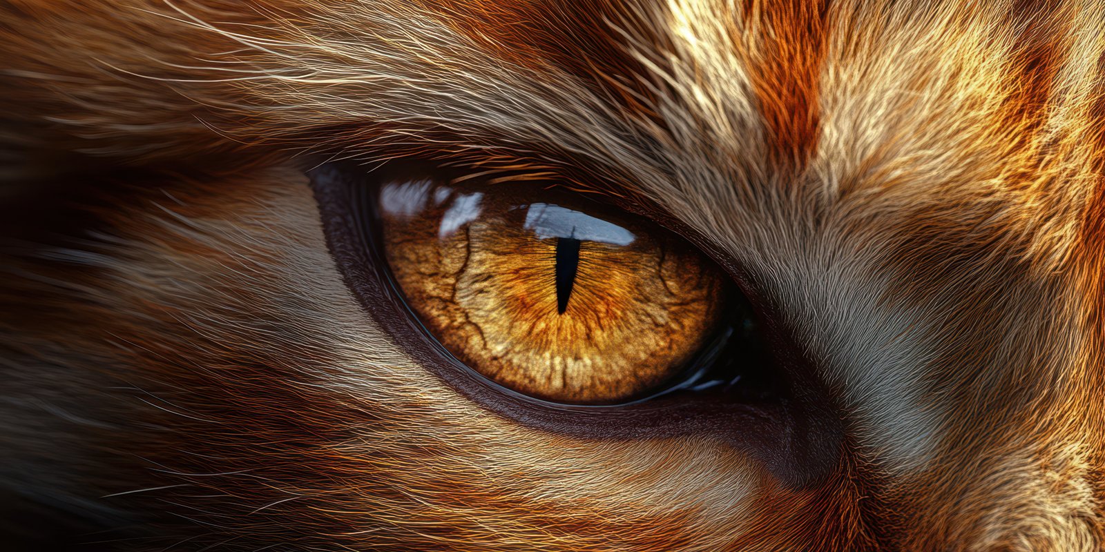 Close-up view of a wild animal's eye revealing intricate details and vibrant colors, showcasing the beauty of nature